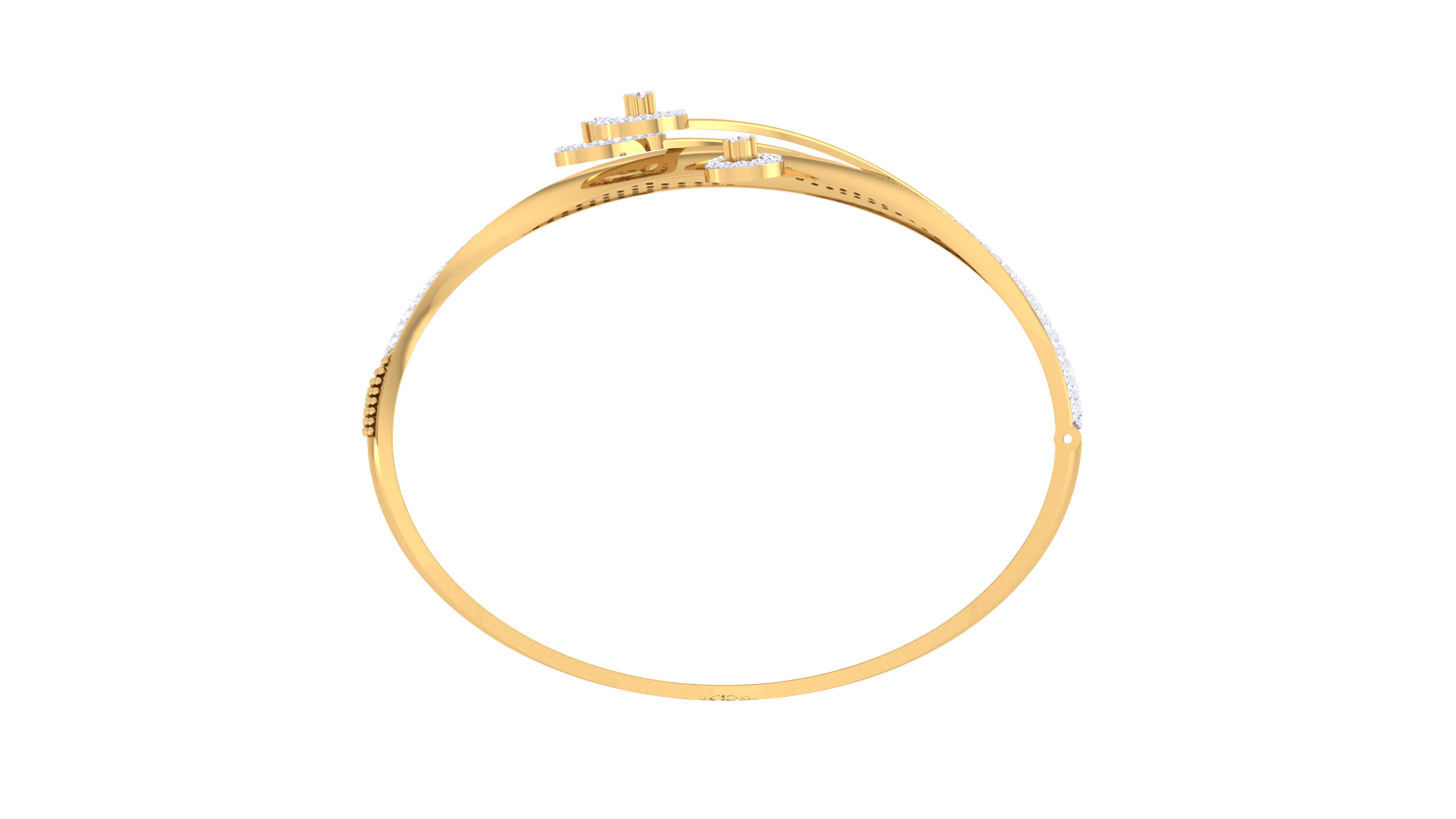 Triple Teardrop Rich Gold Bracelet - 2.40 Ct Diamond Embellishment