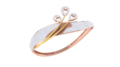 Triple Teardrop Rich Gold Bracelet - 2.40 Ct Diamond Embellishment