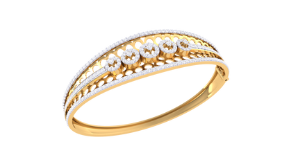 Lattice Gold Bracelet - 1.58 Ct Diamond With Bezel and Border Detailing