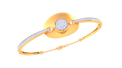 Oval Grace Golden Bracelet – 0.58 Ct Brilliant Diamonds