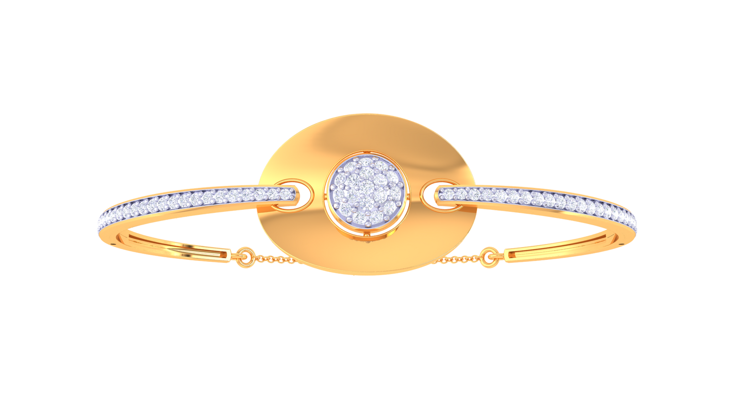 Oval Grace Golden Bracelet – 0.58 Ct Brilliant Diamonds
