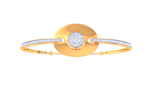 Oval Grace Golden Bracelet – 0.58 Ct Brilliant Diamonds