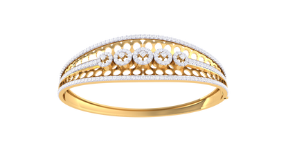 Lattice Gold Bracelet - 1.58 Ct Diamond With Bezel and Border Detailing
