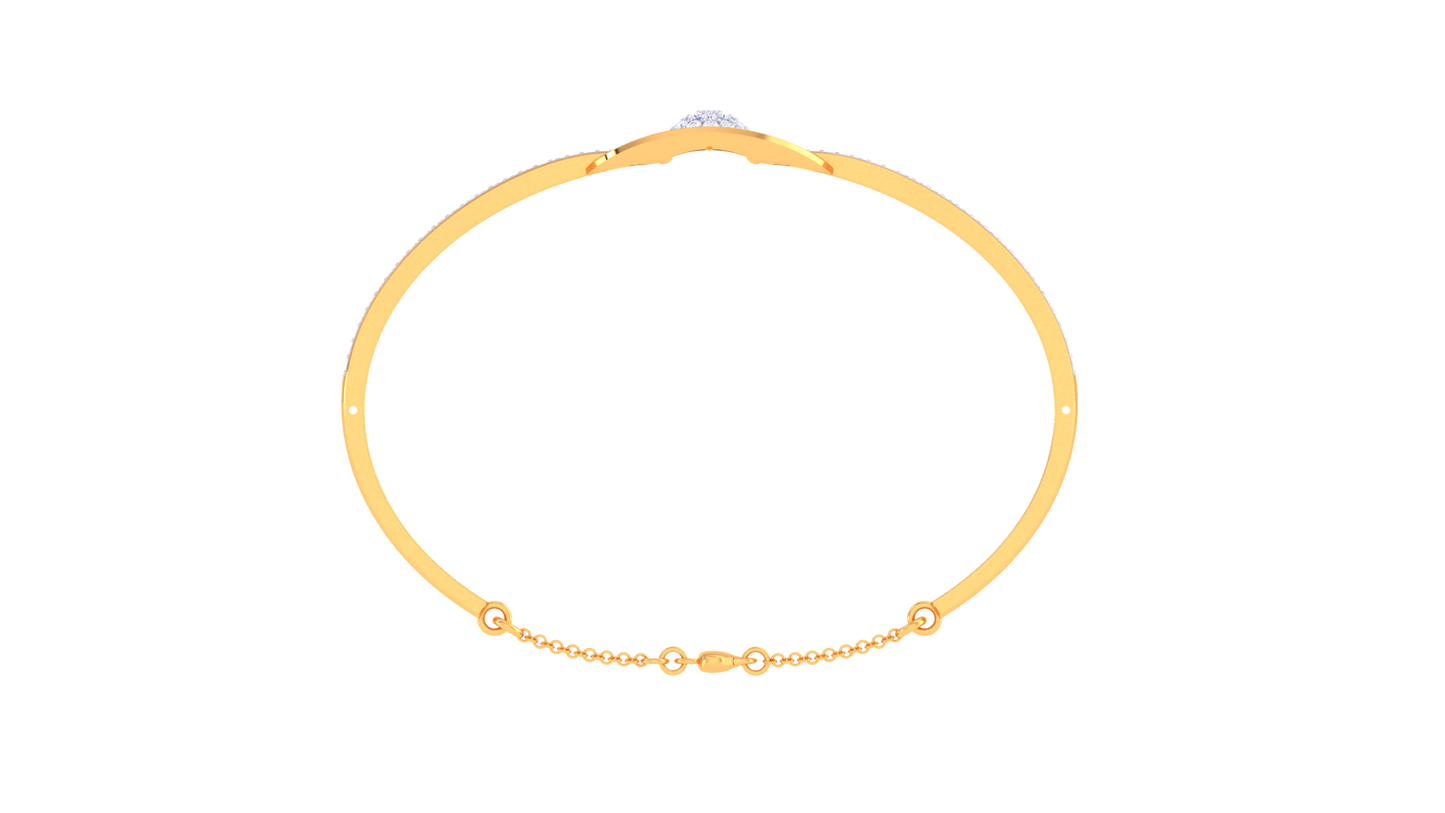 Oval Grace Golden Bracelet – 0.58 Ct Brilliant Diamonds