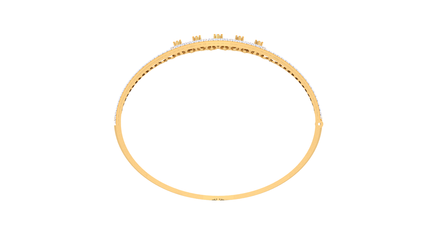 Lattice Gold Bracelet - 1.58 Ct Diamond With Bezel and Border Detailing