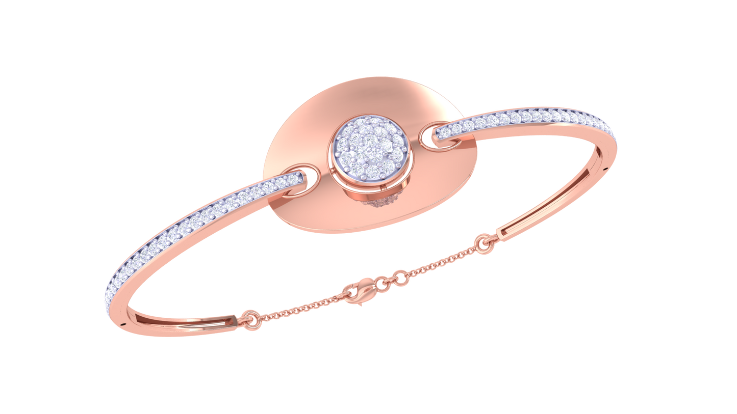 Oval Grace Golden Bracelet – 0.58 Ct Brilliant Diamonds