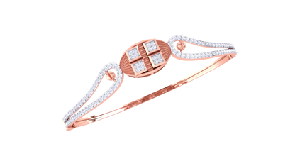 Golden Grid Dual Strand Elegance Bracelet - 0.75 Ct Diamonds