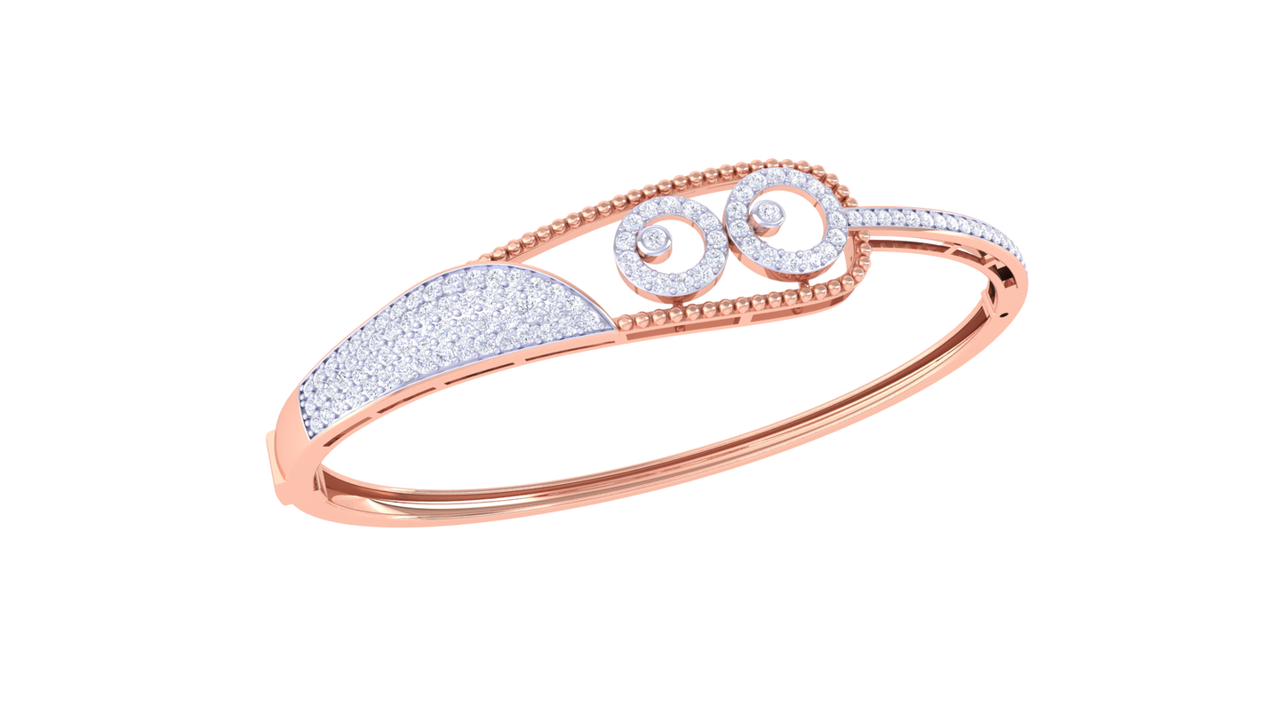 Prestige Wave Diamong and gold Bracelet - 1.18 Ct