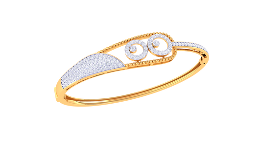 Prestige Wave Diamong and gold Bracelet - 1.18 Ct