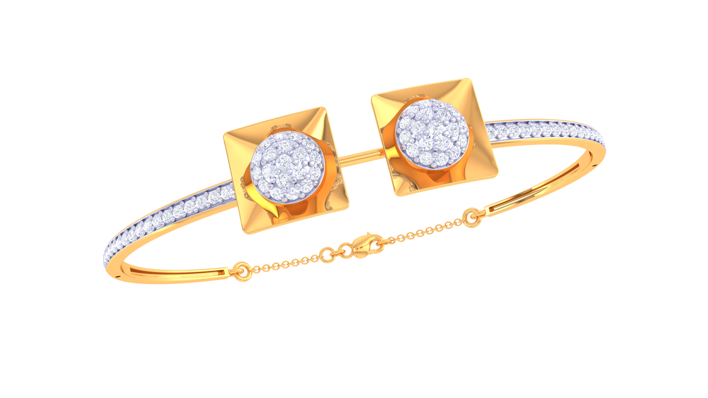 Twin Spark Radiant Gold Bracelet – 0.77 Ct Brilliant Diamonds