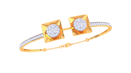 Twin Spark Radiant Gold Bracelet – 0.77 Ct Brilliant Diamonds