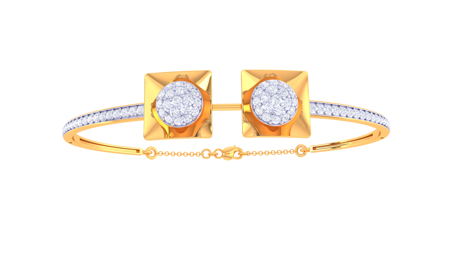 Twin Spark Radiant Gold Bracelet – 0.77 Ct Brilliant Diamonds