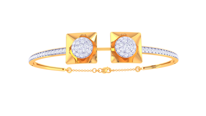 Twin Spark Radiant Gold Bracelet – 0.77 Ct Brilliant Diamonds