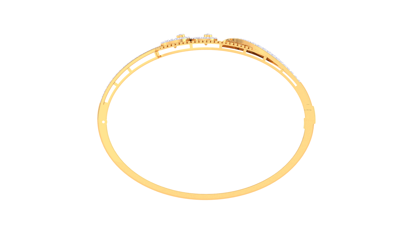 Prestige Wave Diamong and gold Bracelet - 1.18 Ct