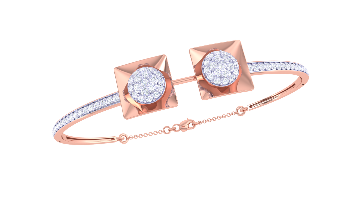 Twin Spark Radiant Gold Bracelet – 0.77 Ct Brilliant Diamonds