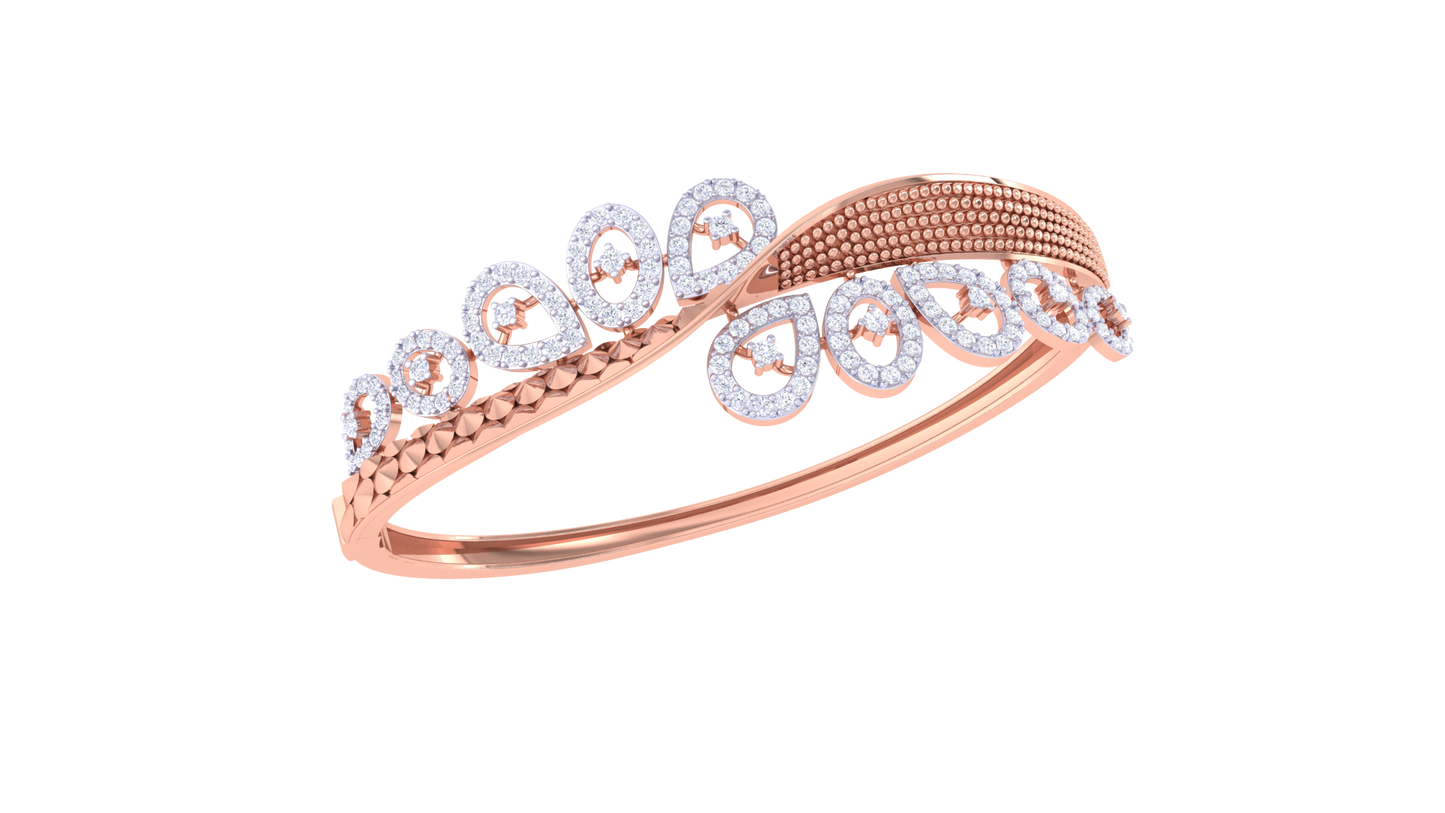 Orbital Petal Arc Diamond and Gold bracelet - 1.35 Ct
