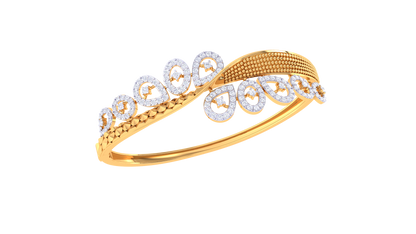 Orbital Petal Arc Diamond and Gold bracelet - 1.35 Ct