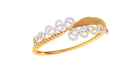 Orbital Petal Arc Diamond and Gold bracelet - 1.35 Ct