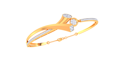 Oval & Rectangle Harmony Intersect Gold Bracelet - 0.50 Ct Diamonds