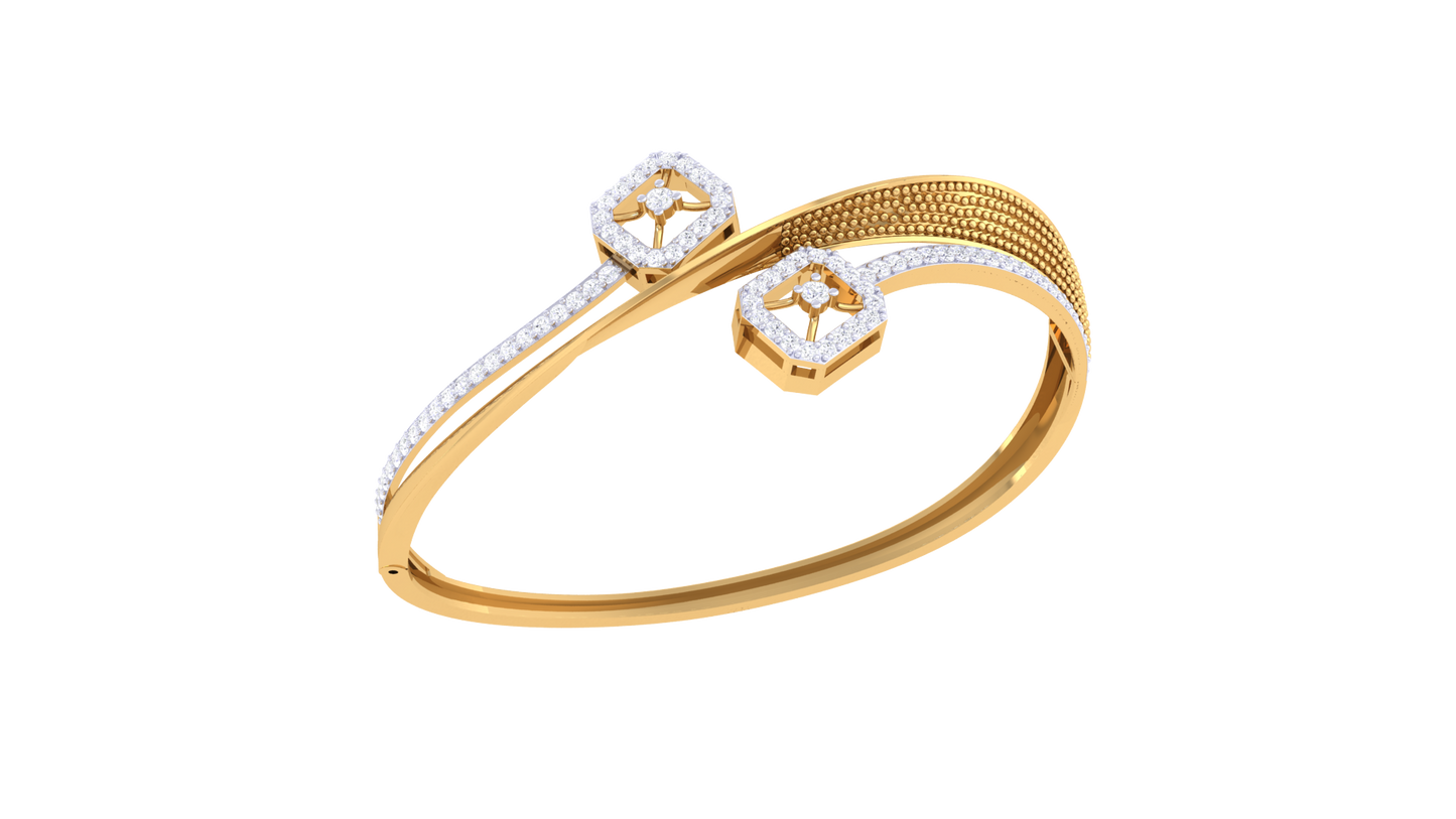 Hexa-Star Bracelet In Rich Gold - 0.96 Ct Pave Set Diamonds