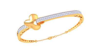 Clover Radiance Bracelet In Luminous Gold – 0.84 Ct Dazzling Diamonds