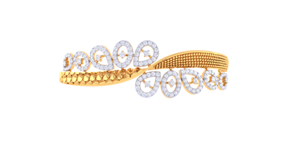 Orbital Petal Arc Diamond and Gold bracelet - 1.35 Ct