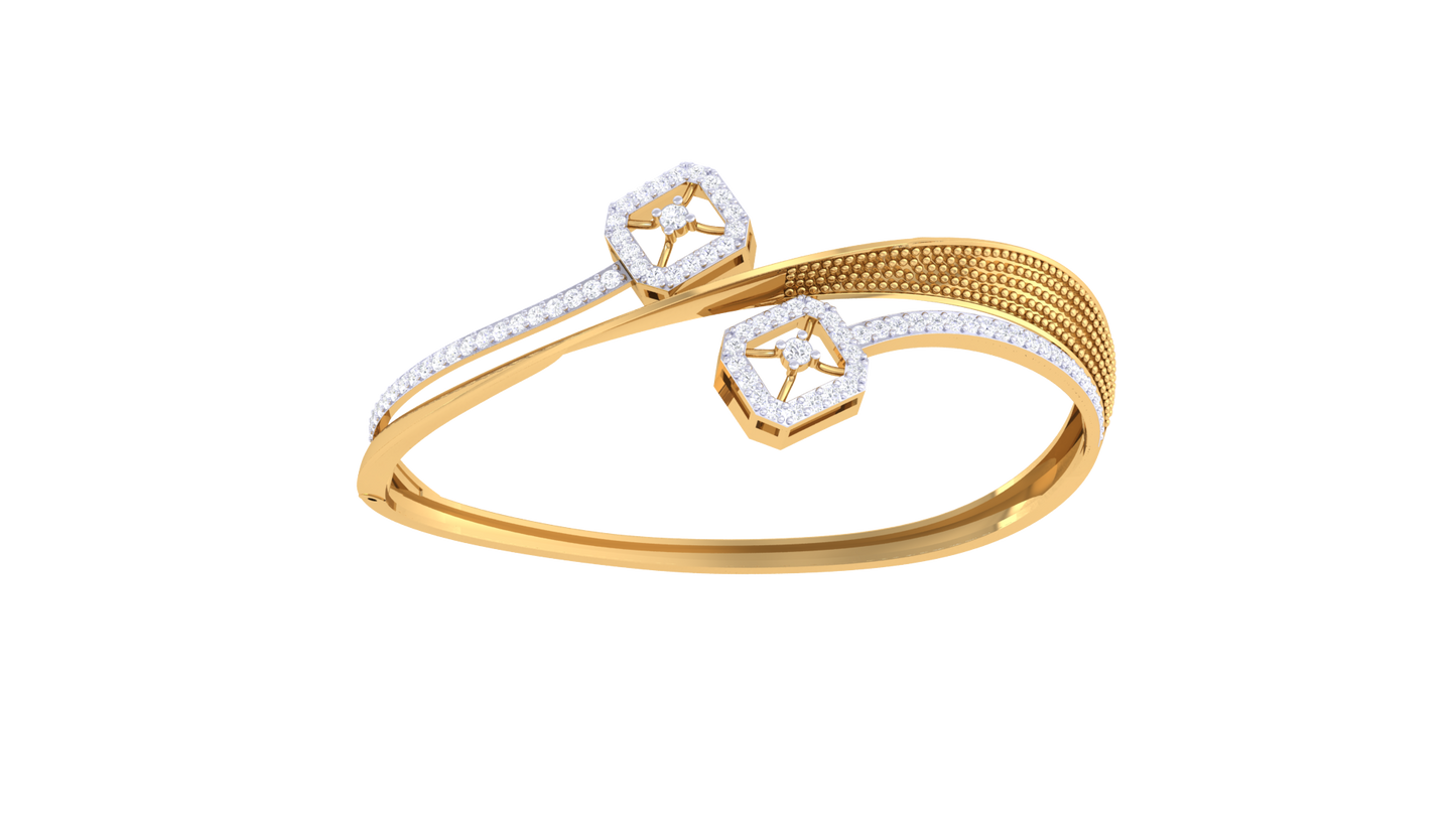 Hexa-Star Bracelet In Rich Gold - 0.96 Ct Pave Set Diamonds