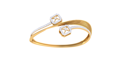 Hexa-Star Bracelet In Rich Gold - 0.96 Ct Pave Set Diamonds