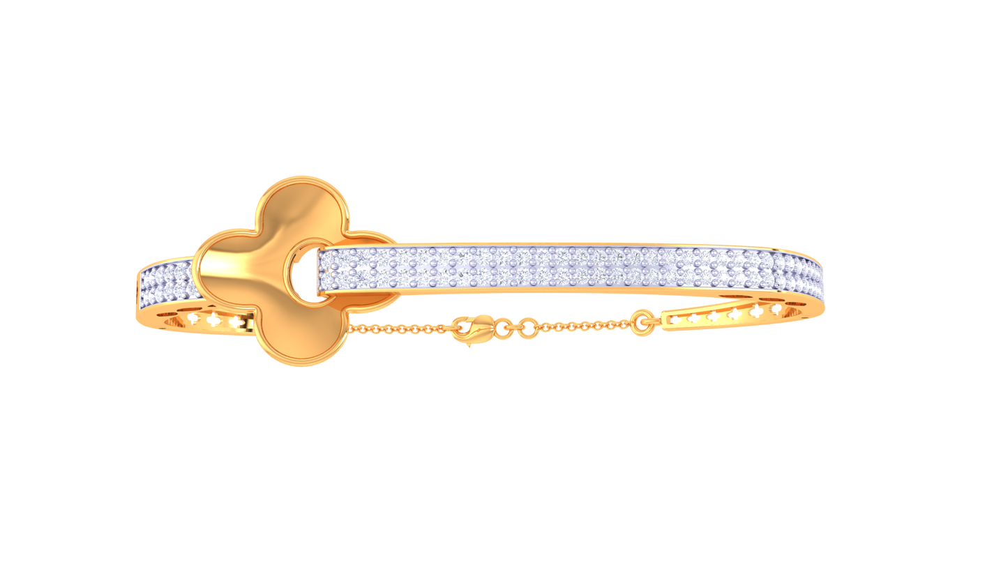 Clover Radiance Bracelet In Luminous Gold – 0.84 Ct Dazzling Diamonds