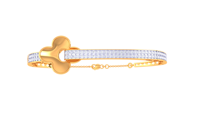 Clover Radiance Bracelet In Luminous Gold – 0.84 Ct Dazzling Diamonds