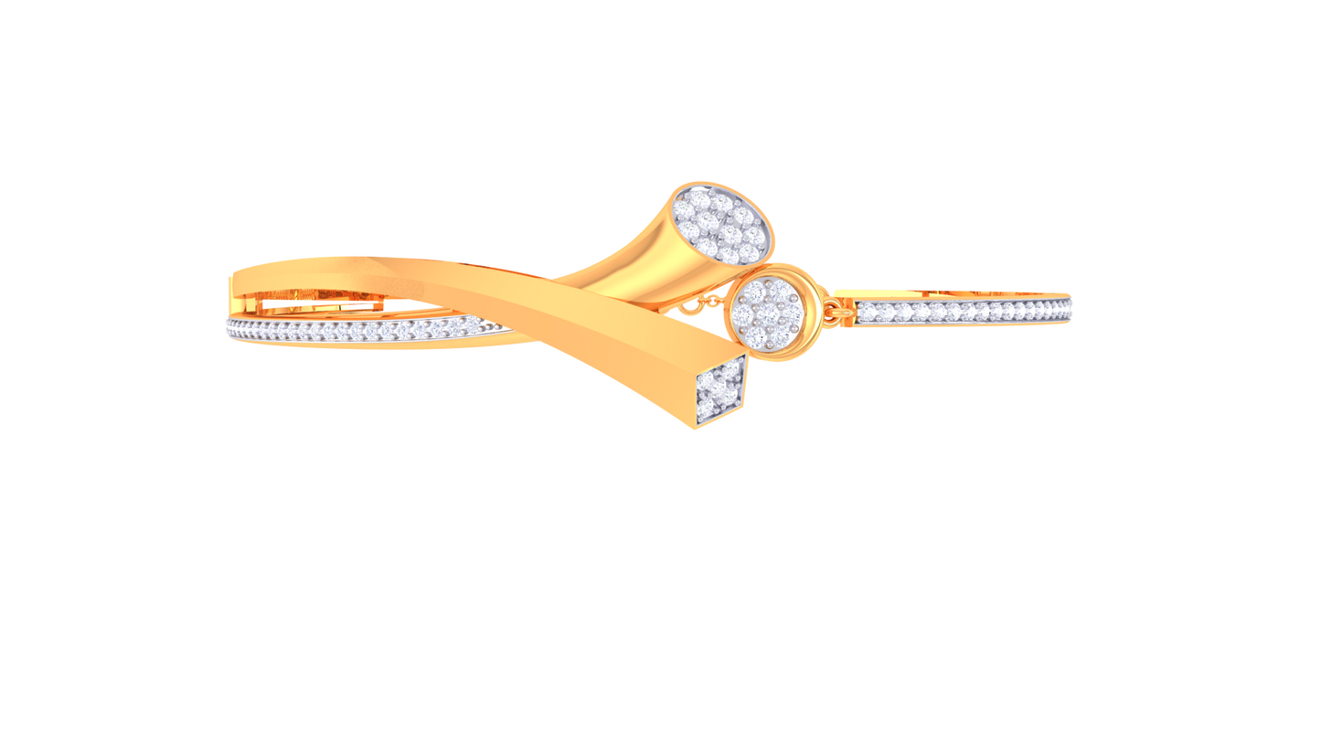 Oval & Rectangle Harmony Intersect Gold Bracelet - 0.50 Ct Diamonds