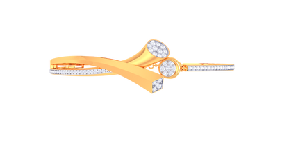 Oval & Rectangle Harmony Intersect Gold Bracelet - 0.50 Ct Diamonds