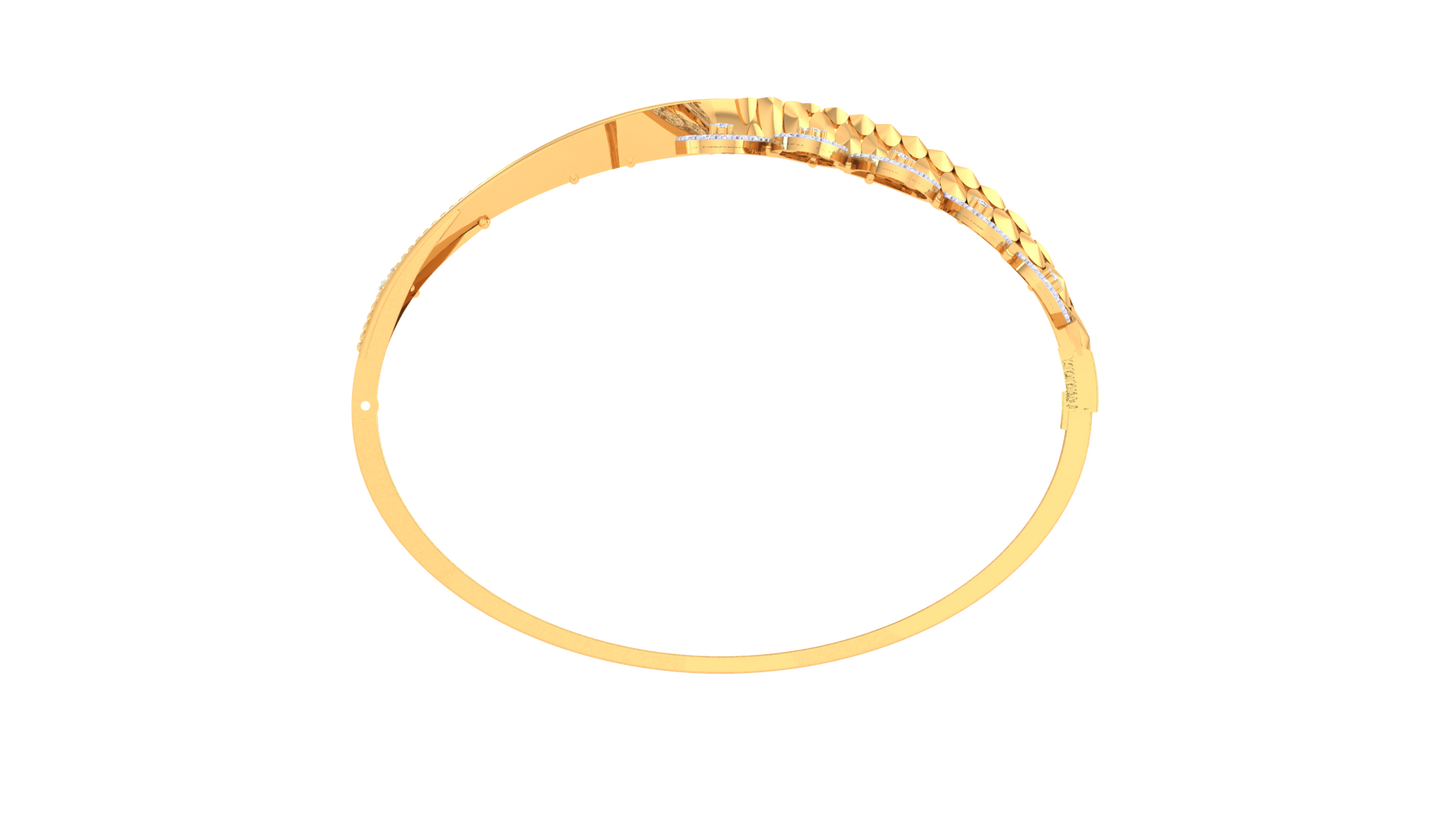 Orbital Petal Arc Diamond and Gold bracelet - 1.35 Ct