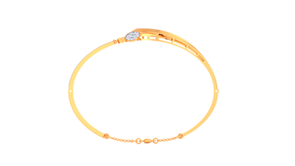 Oval & Rectangle Harmony Intersect Gold Bracelet - 0.50 Ct Diamonds