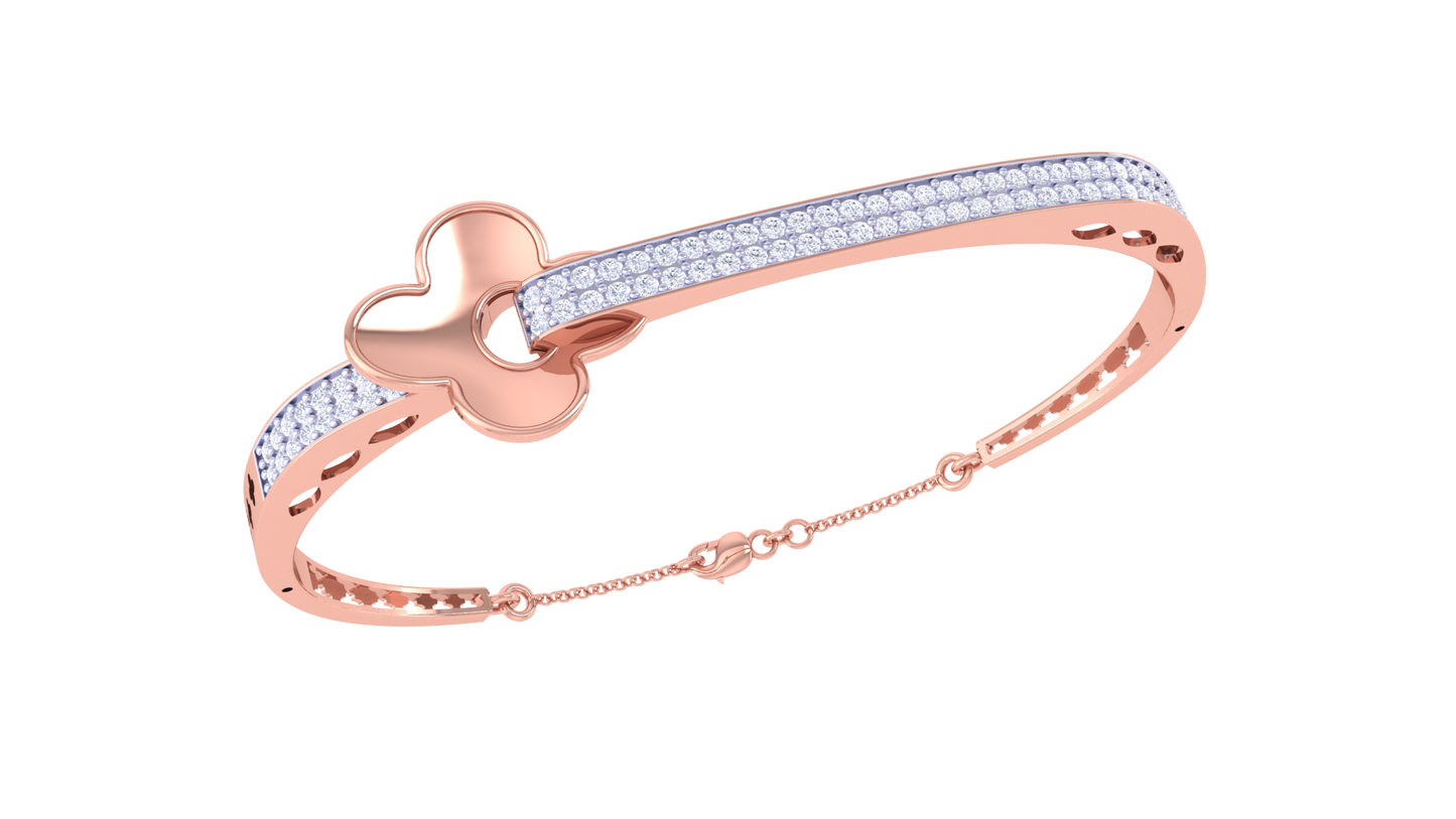 Clover Radiance Bracelet In Luminous Gold – 0.84 Ct Dazzling Diamonds