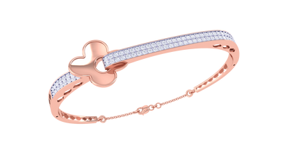 Clover Radiance Bracelet In Luminous Gold – 0.84 Ct Dazzling Diamonds