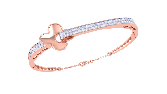 Clover Radiance Bracelet In Luminous Gold – 0.84 Ct Dazzling Diamonds