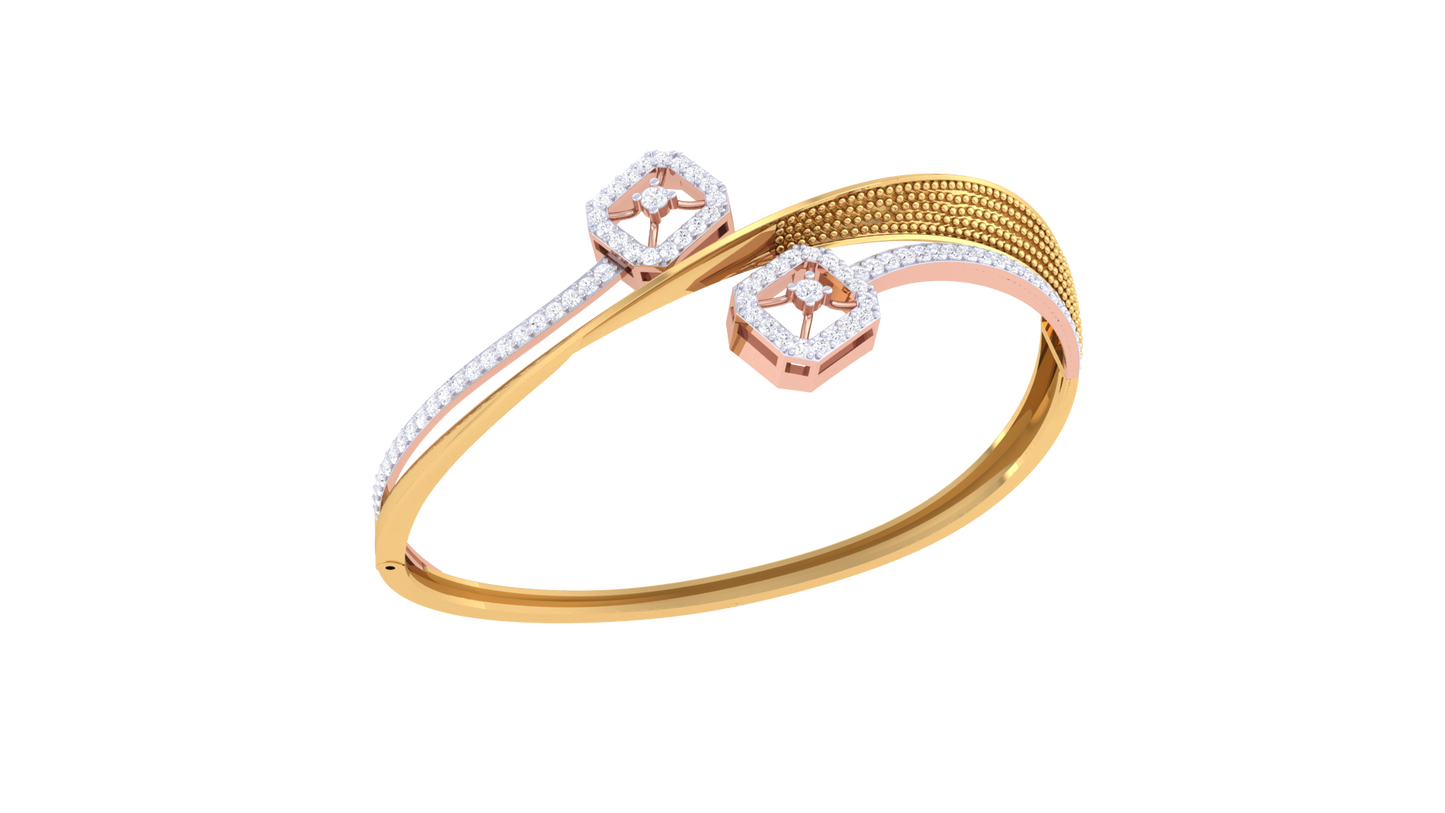 Hexa-Star Bracelet In Rich Gold - 0.96 Ct Pave Set Diamonds