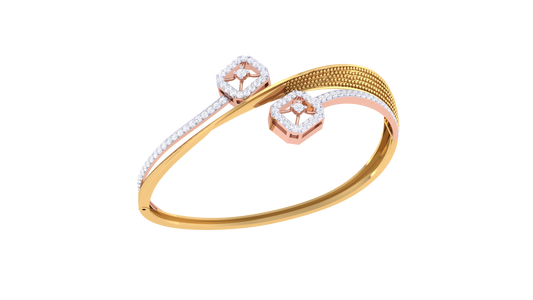 Hexa-Star Bracelet In Rich Gold - 0.96 Ct Pave Set Diamonds