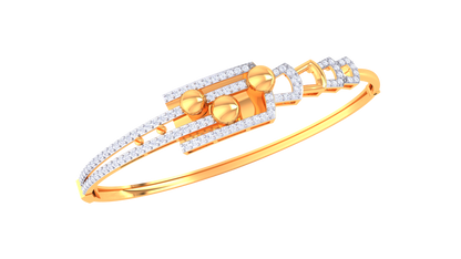 Triad Gleam Bracelet In Geometric Gold Edition - 0.71 Ct Dazzling Diamonds