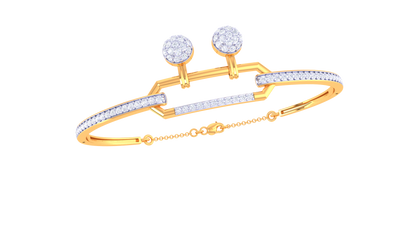 Twin Pillar Rose Gold Bracelet – 0.85 Ct Brilliant Diamonds