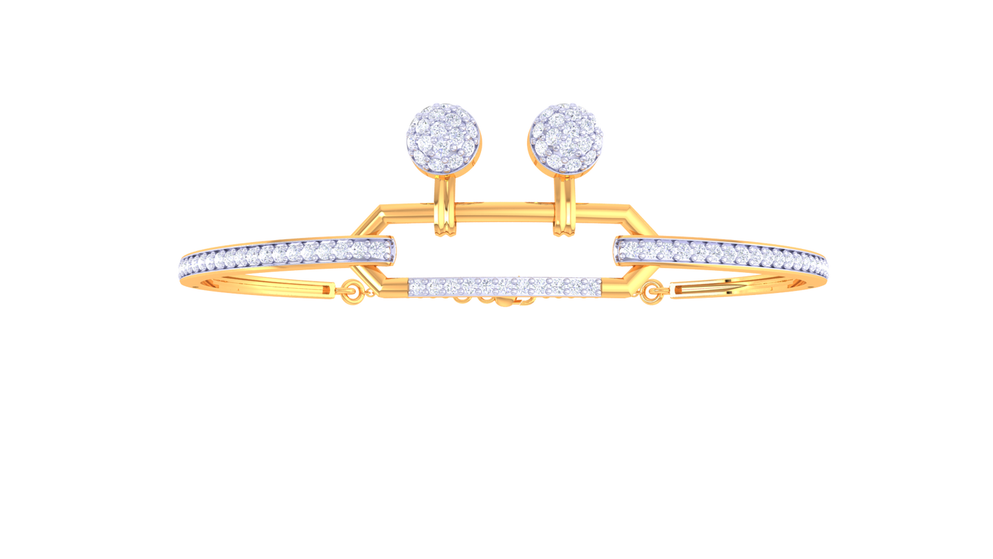 Twin Pillar Rose Gold Bracelet – 0.85 Ct Brilliant Diamonds