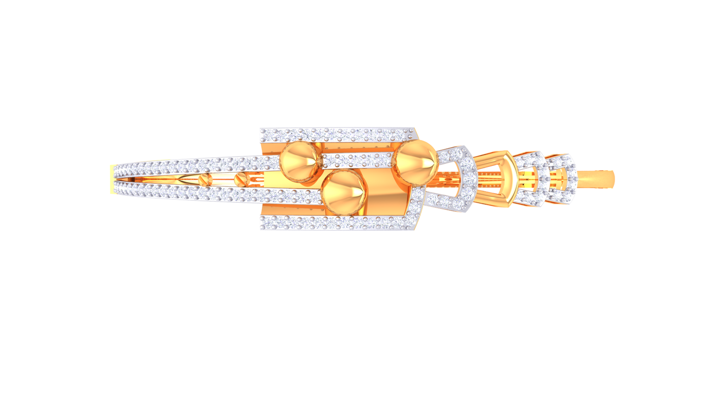 Triad Gleam Bracelet In Geometric Gold Edition - 0.71 Ct Dazzling Diamonds
