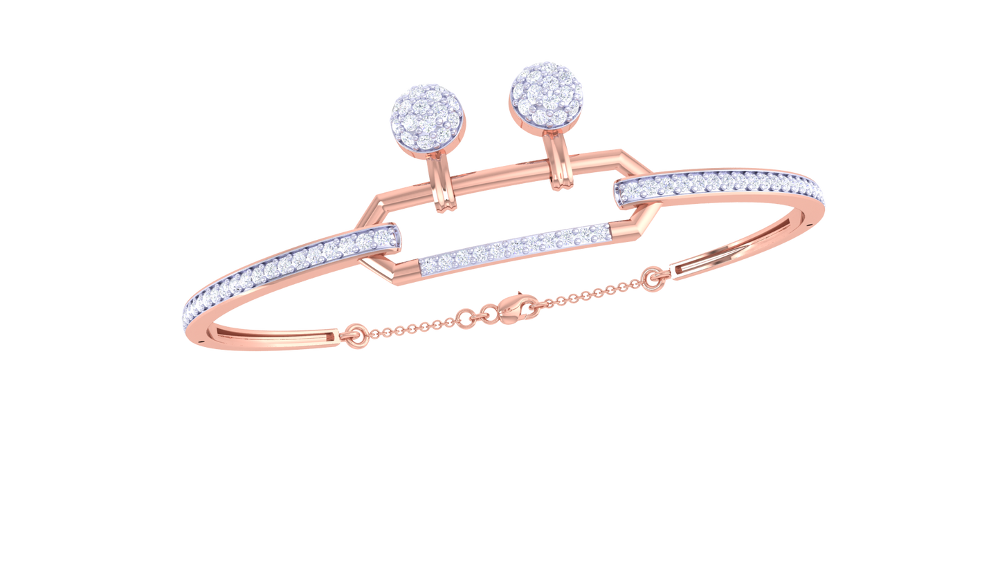 Twin Pillar Rose Gold Bracelet – 0.85 Ct Brilliant Diamonds