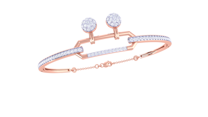 Twin Pillar Rose Gold Bracelet – 0.85 Ct Brilliant Diamonds