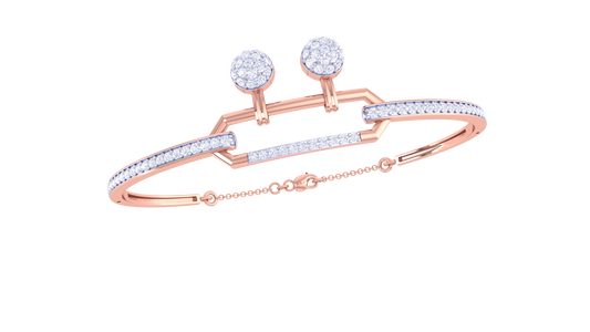 Twin Pillar Rose Gold Bracelet – 0.85 Ct Brilliant Diamonds
