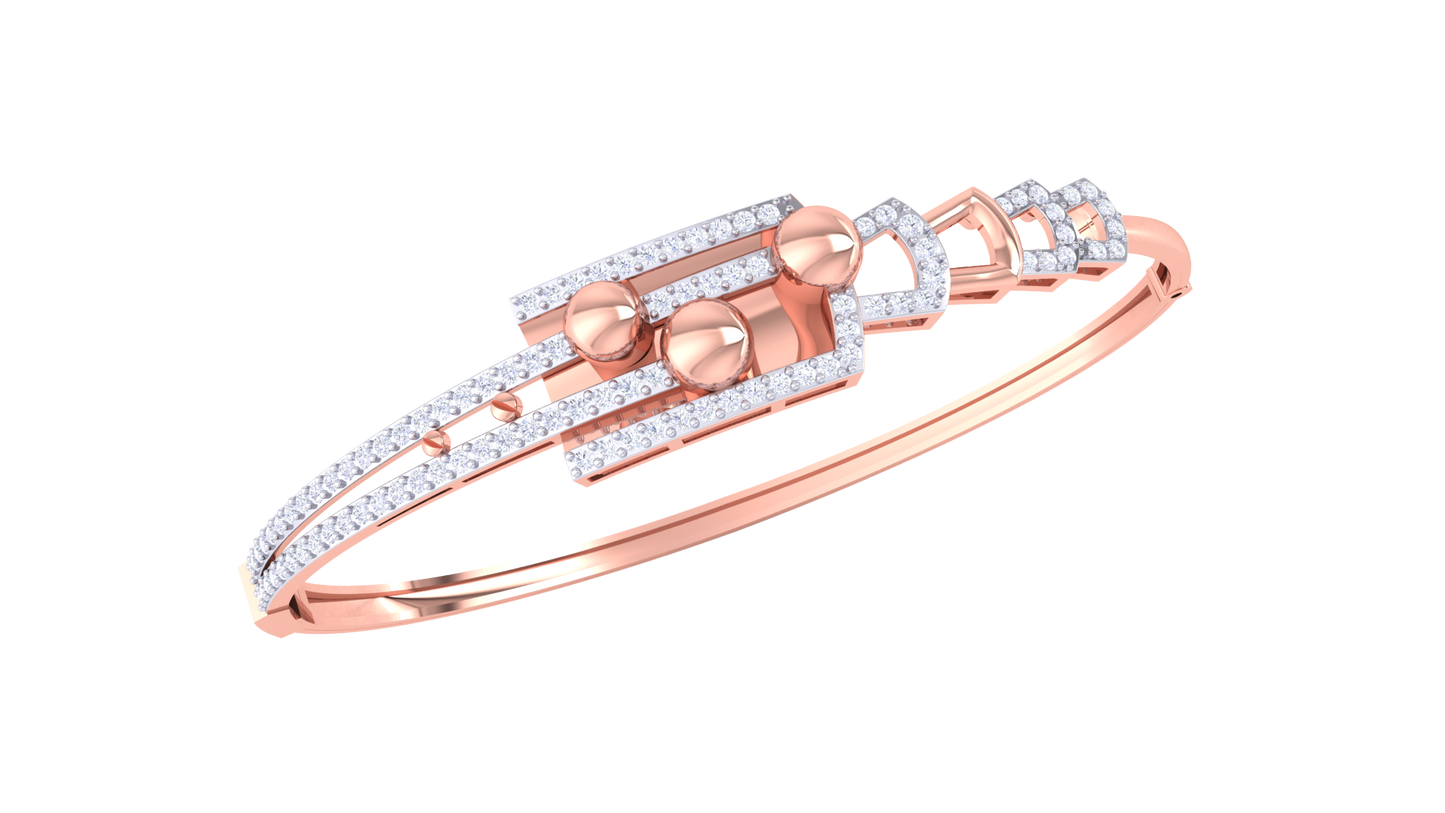 Triad Gleam Bracelet In Geometric Gold Edition - 0.71 Ct Dazzling Diamonds
