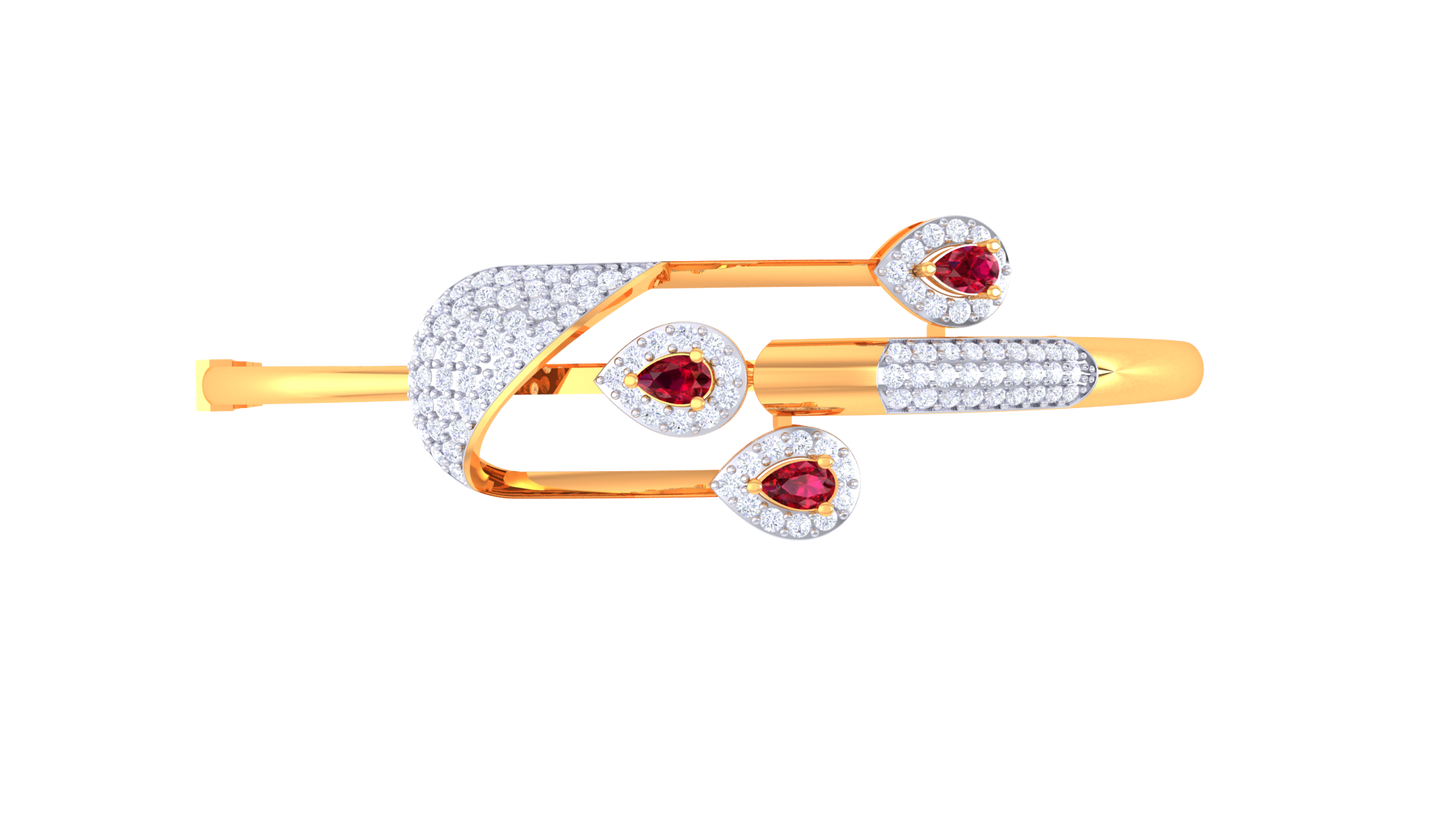 Crimson Halo Rose Gold Bracelet - 0.79 Ct Brilliant Diamonds