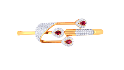 Crimson Halo Rose Gold Bracelet - 0.79 Ct Brilliant Diamonds