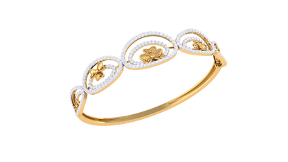 Trio Bloom Gold Bracelet - 1.51 Ct Diamond Halo Accents